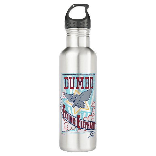 Dumbo | "The Flying Elephant" Circus Art Stainless Steel Water Bottle (Front)