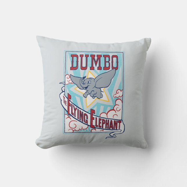 Dumbo | "The Flying Elephant" Circus Art Throw Pillow (Front)