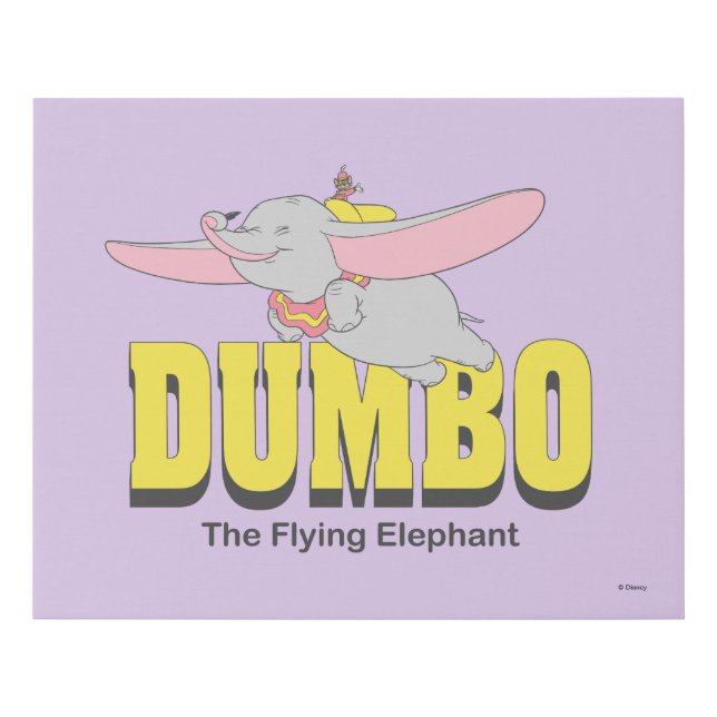 Dumbo the Flying Elephant Faux Canvas Print (Front)