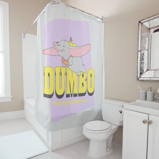Dumbo the Flying Elephant Shower Curtain (In Situ)