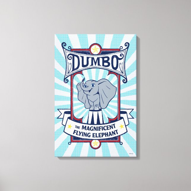 Dumbo | The Magnificent Flying Elephant Circus Art Canvas Print (Front)