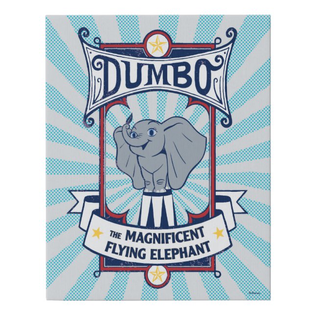 Dumbo | The Magnificent Flying Elephant Circus Art Faux Canvas Print (Front)