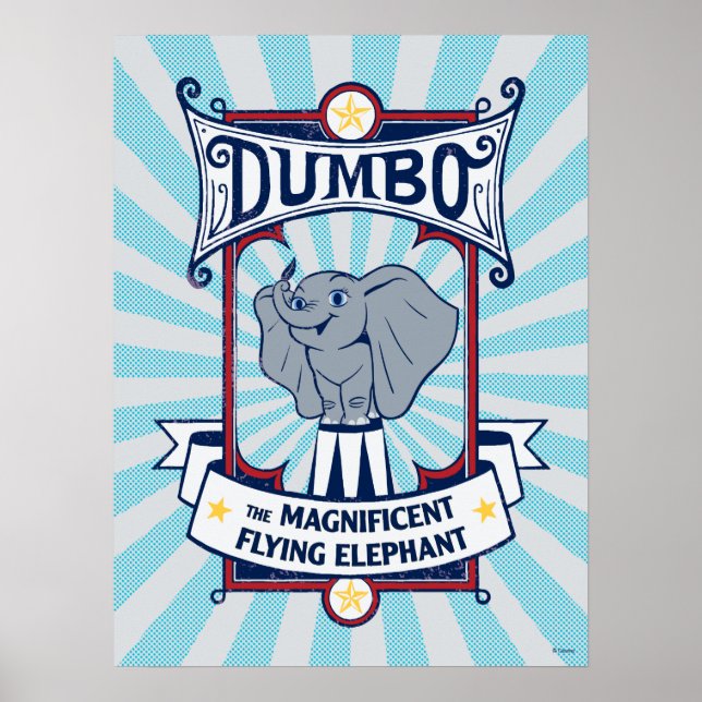 Dumbo | The Magnificent Flying Elephant Circus Art Poster (Front)