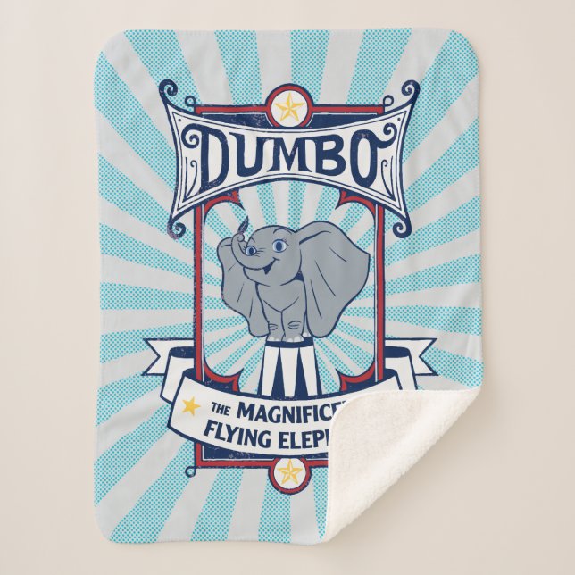 Dumbo | The Magnificent Flying Elephant Circus Art Sherpa Blanket (Front)