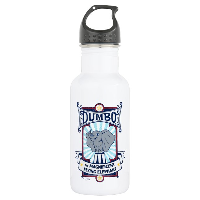 Dumbo | The Magnificent Flying Elephant Circus Art Stainless Steel Water Bottle (Front)