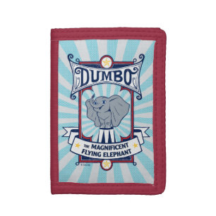 Dumbo The Magnificent Flying Elephant Circus Art Tri-fold Wallet