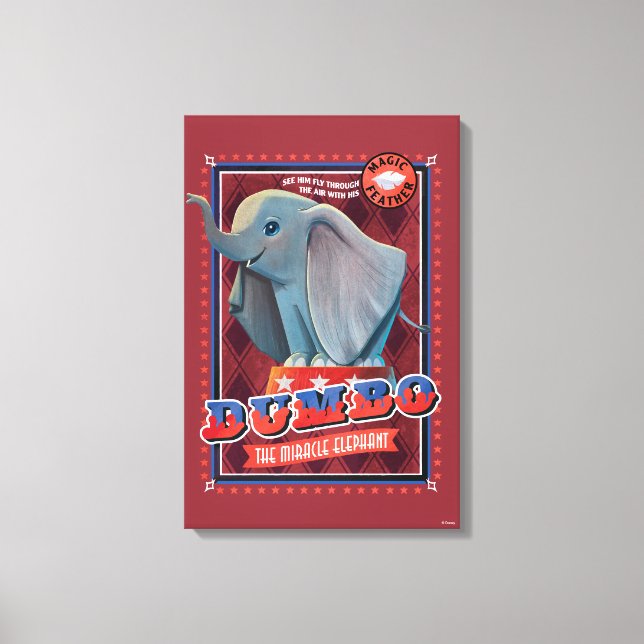 Dumbo | "The Miracle Elephant" Circus Art Canvas Print (Front)
