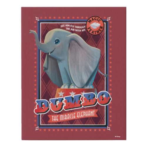 Dumbo  The Miracle Elephant Circus Art Faux Canvas Print