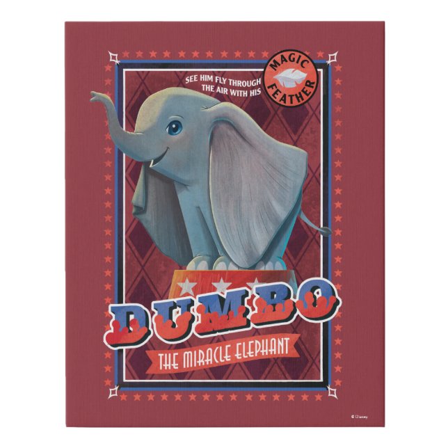 Dumbo | "The Miracle Elephant" Circus Art Faux Canvas Print (Front)