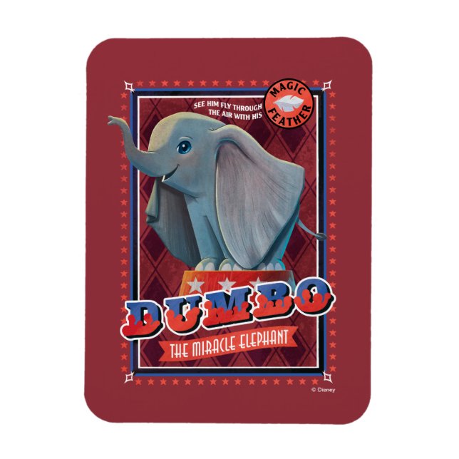 Dumbo | "The Miracle Elephant" Circus Art Magnet (Vertical)