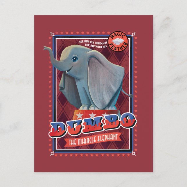Dumbo | "The Miracle Elephant" Circus Art Postcard (Front)