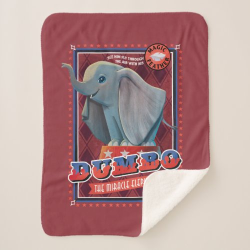 Dumbo  The Miracle Elephant Circus Art Sherpa Blanket