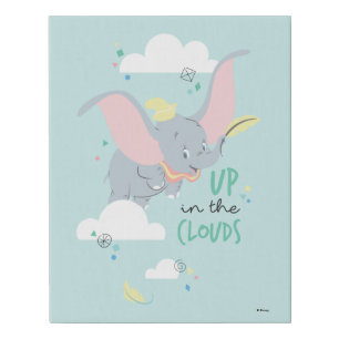 Dumbo Up in the Clouds Faux Canvas Print