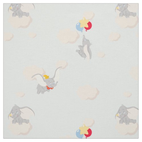 Dumbo up in the Clouds Pattern Fabric