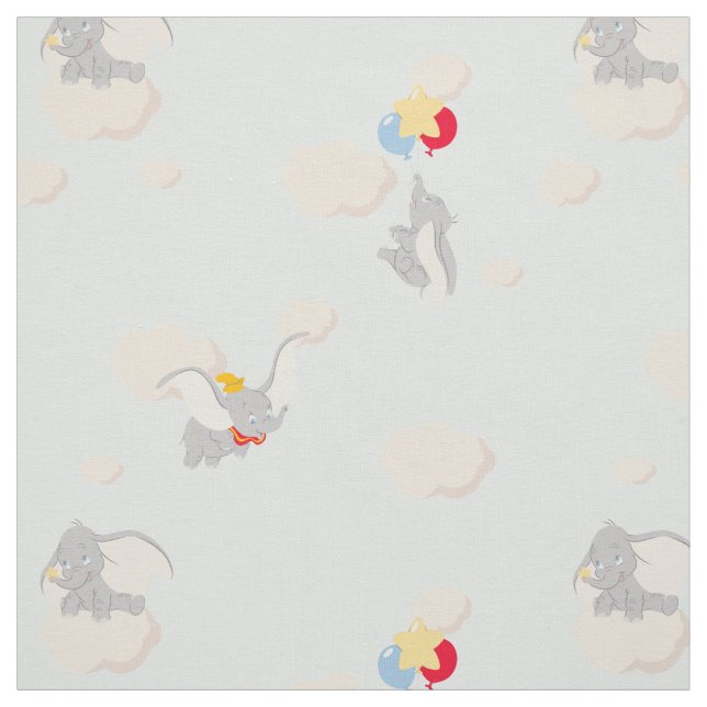 Dumbo up in the Clouds Pattern Fabric (Swatch)