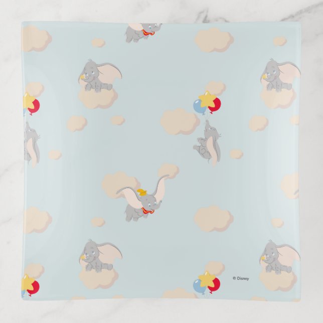 Dumbo up in the Clouds Pattern Trinket Tray (Front)