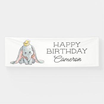 Dumbo Watercolor 1st Birthday Banner by dumbo at Zazzle