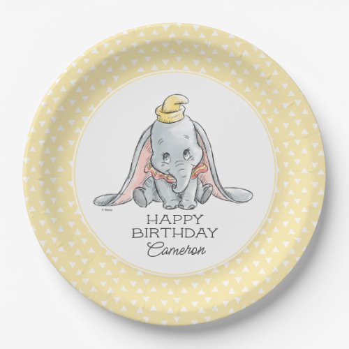 Dumbo Watercolor 1st Birthday Paper Plates