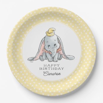Dumbo Watercolor 1st Birthday Paper Plates by dumbo at Zazzle