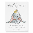 Dumbo Watercolor 1st Birthday Welcome Sign