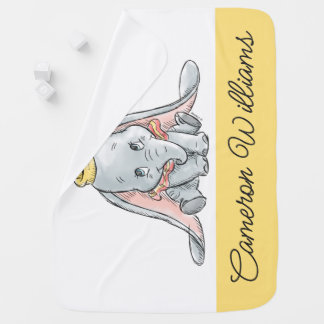 Dumbo Watercolor Baby Blanket