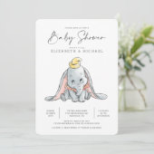 Dumbo Watercolor Baby Shower Invitation (Standing Front)