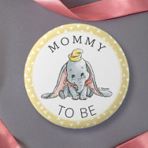 Dumbo Watercolor Baby Shower Mommy to Be Button