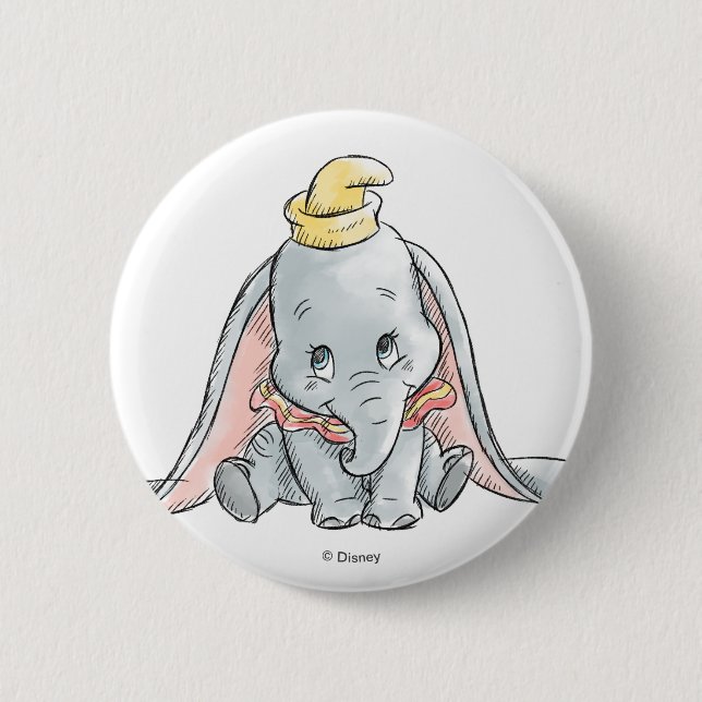Dumbo Watercolor Button (Front)