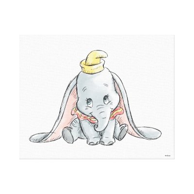Dumbo Watercolor Canvas Print