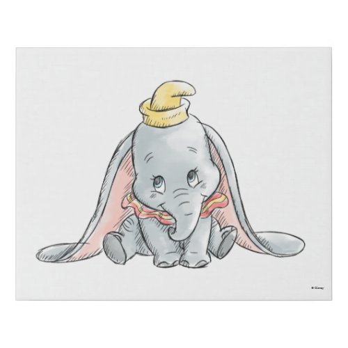 Dumbo Watercolor Faux Canvas Print