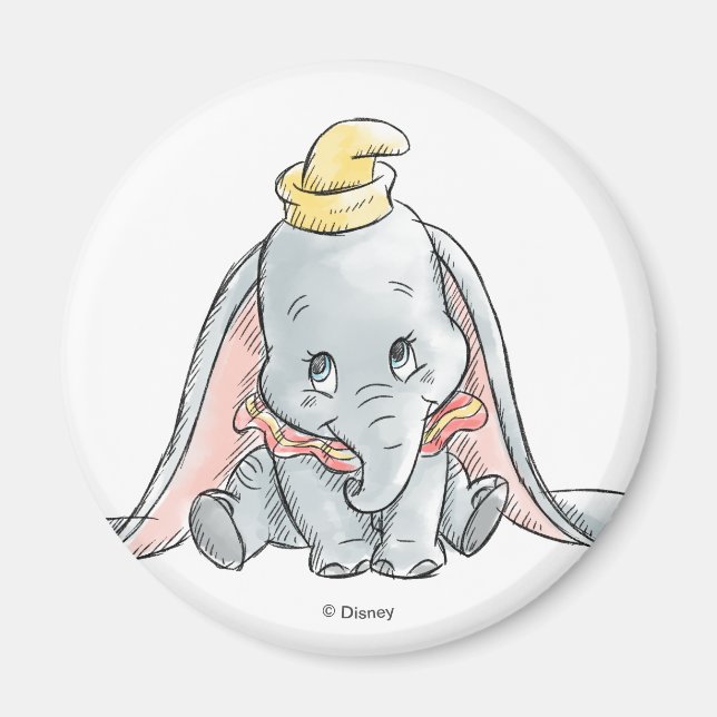 Dumbo Watercolor Magnet (Front)