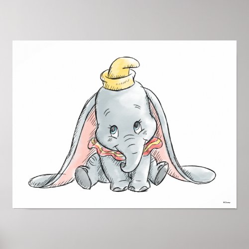 Dumbo Watercolor Poster