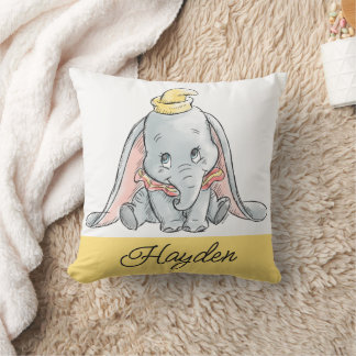 Dumbo Watercolor Throw Pillow