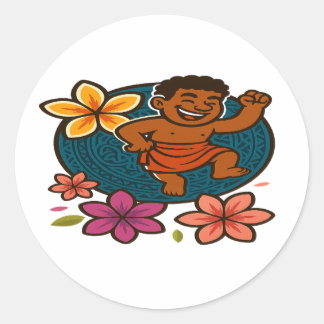 Dumi Happy Dancer Classic Round Sticker