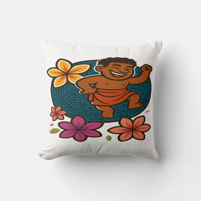 Dumi Happy Dancer Throw Pillow (Front)