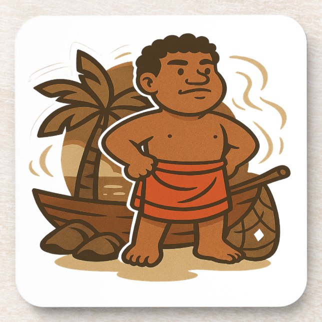 Dumi Island Guardian Beverage Coaster (Front)
