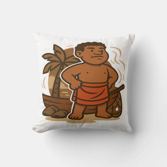 Dumi Island Guardian Throw Pillow (Front)