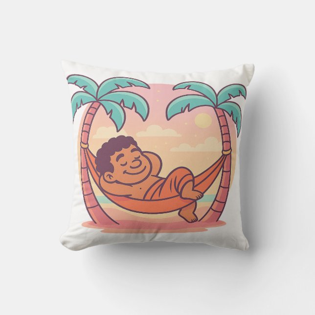 Dumi Palm Dreamer Throw Pillow (Front)