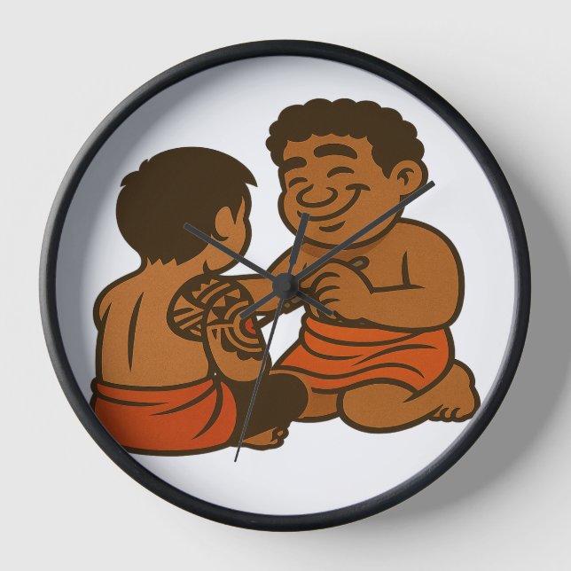 Dumi Tatau Artist Clock (Front)