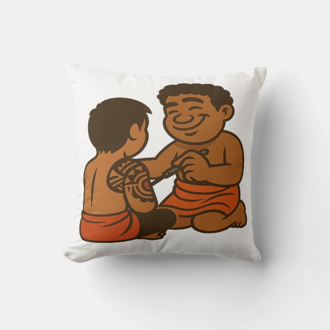 Dumi Tatau Artist Throw Pillow (Front)