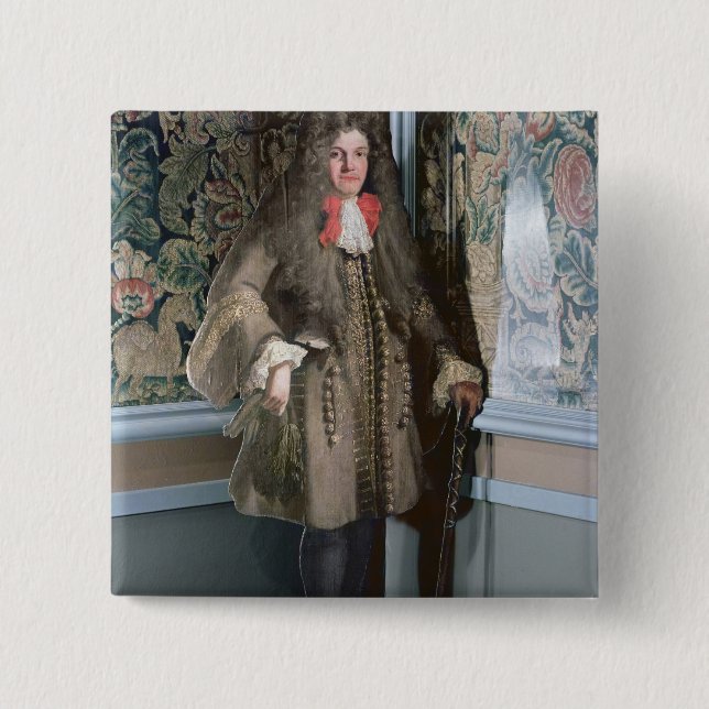 Dummy board figure of a man, c.1690 pinback button (Front)