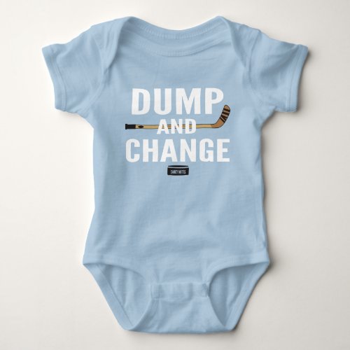 Dump and Change Hockey Baby Boy Blue jersey Baby Bodysuit