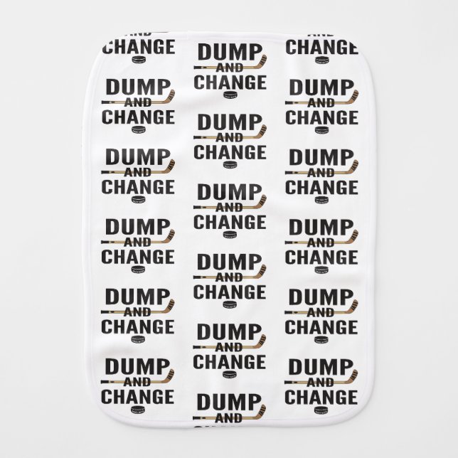 Dump and Change Hockey Baby Burp Cloth (Front)