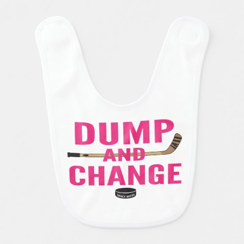 Dump and Change Hockey Baby Girl Pink Baby Bib