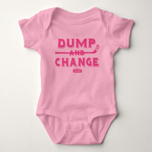 Dump and Change Hockey Baby Girl Pink Baby Bodysuit