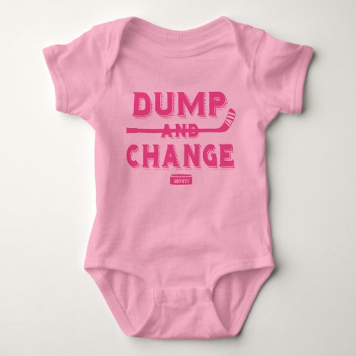 Dump and Change Hockey Baby Girl Pink Baby Bodysuit