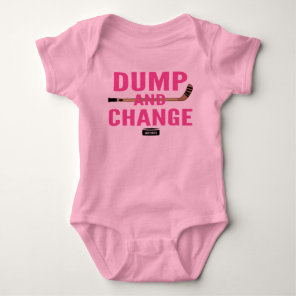 Dump and Change Hockey Baby Girl Pink Bodysuit