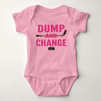 Dump and Change Hockey Baby Girl Pink Bodysuit