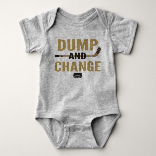 Dump and Change Hockey Baby Golden Sticks Baby Bodysuit