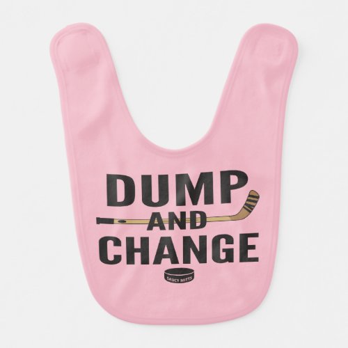 Dump and Change Hockey Girl Pink Baby Bib